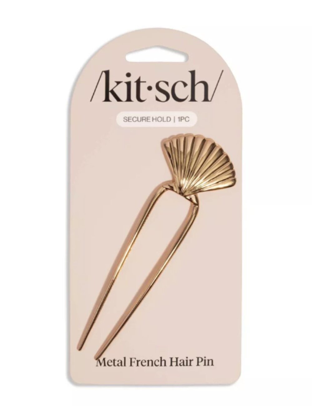 Kitsch Metal Clam Shell French Hair Pin - Gold